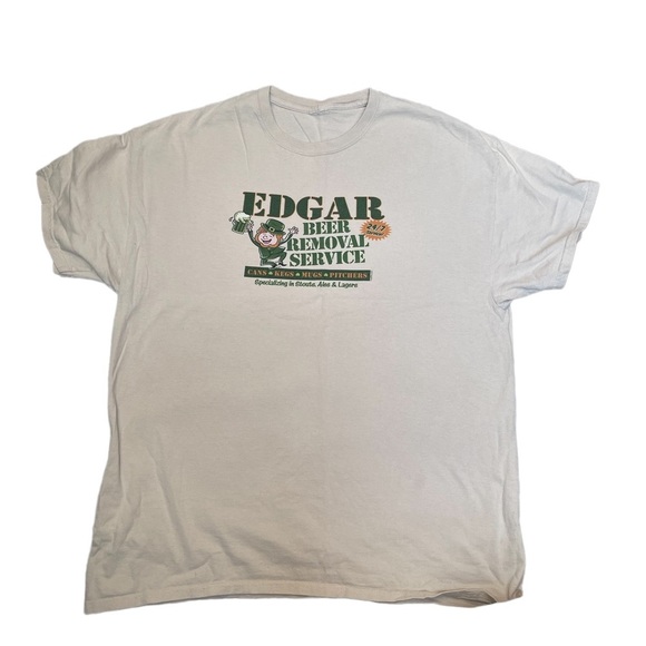 Edgar’s Beer Removal Service tan short sleeve cotton tee size XL - Picture 1 of 6